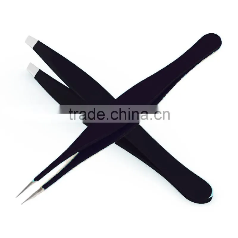 slanted and pointed tweezers set/ eyebrow and ingrown hair tweezers/ splinter tweezers