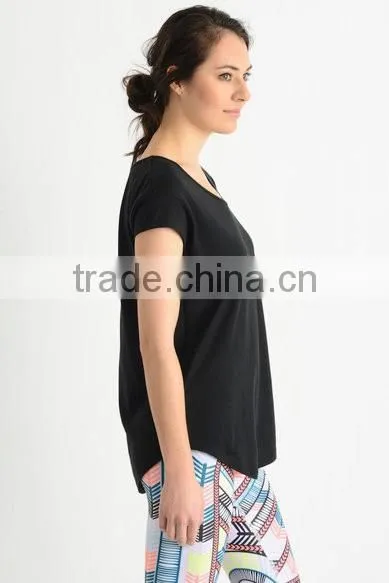 Women O Neck Cotton T Shirt Ladies Oure Black Loose T-Shirts