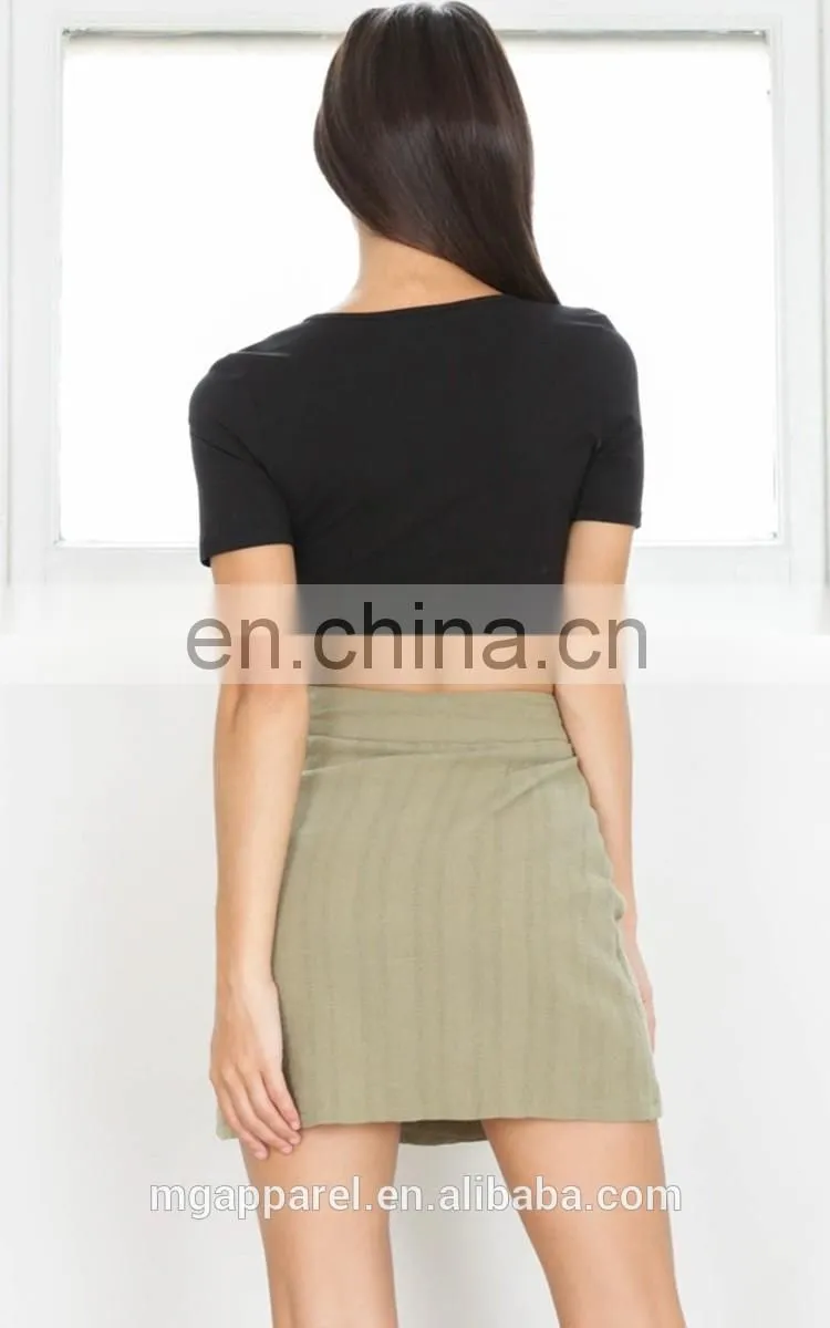 Plain crop tops wholesale custom ladies black sexy crop tops