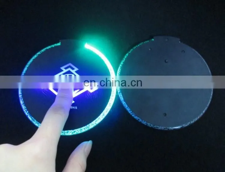 colorful flashing bar led bottle coaster with red light