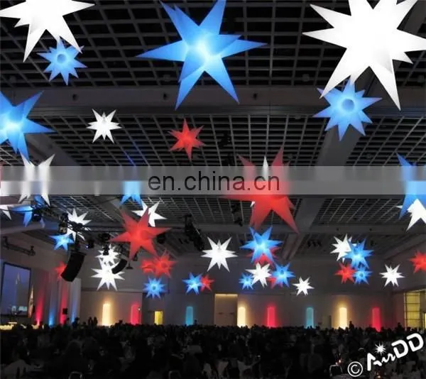Large inflatable gilter star shaped decoration for party or event