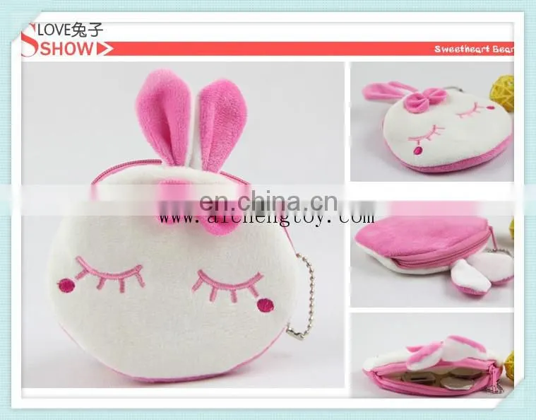 factory custom fashion soft plush monkey wallet