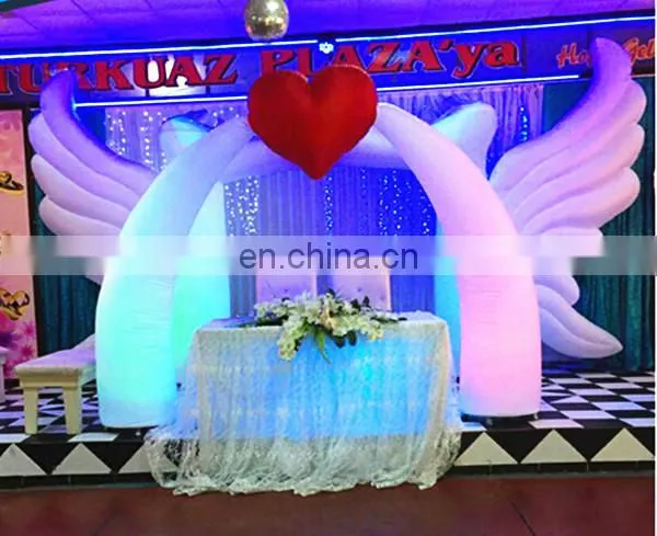 wedding decoration led inflatable ivory cone with heart