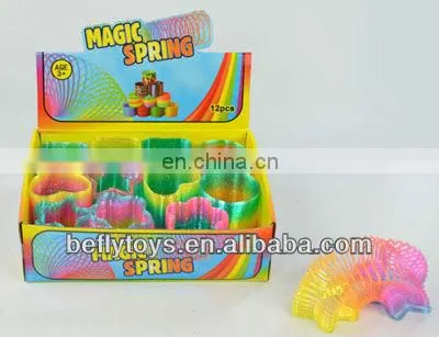 Plastic 4 different shape mix bright color coil spring toy
