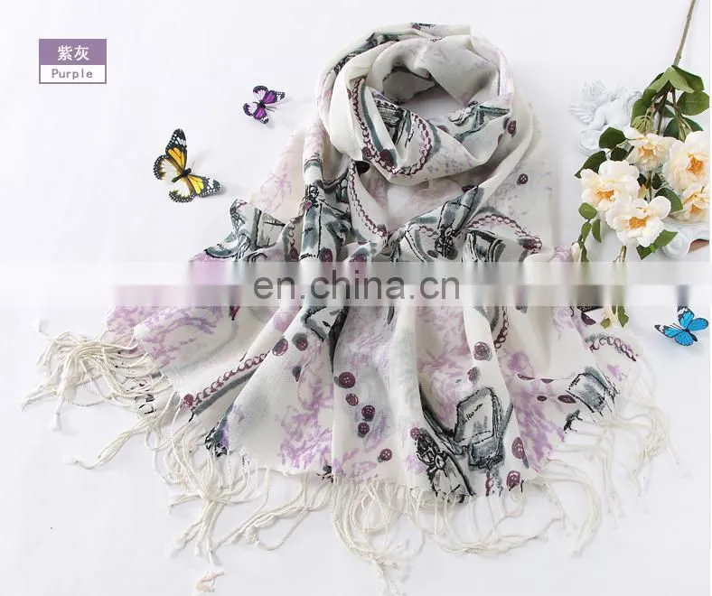 Hot New Soft Wool Cashmere Pashmina Embroidered Shawl Shawls/Scarf Scarves Wrap