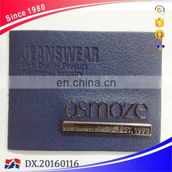 Leather Jeans Label with Metal Brand, Kam, Fashion Design, Hot Sell