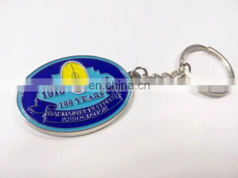 Zinc alloy casting shiny silver plated key chain customized membership key chain with specific logo