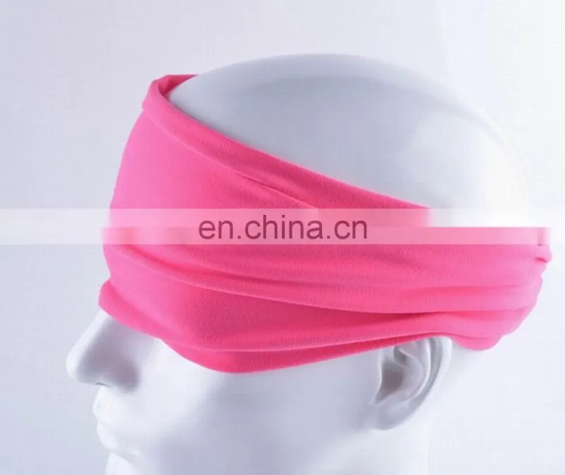Promotional Moisture Wicking Pink Cosmetics Fabric Yoga Headbands For Girls