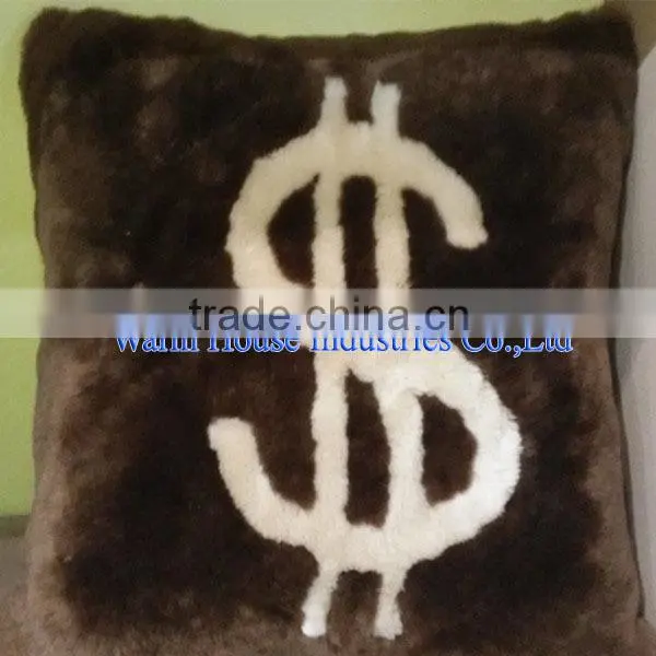 Real Shearling Sheepskin Emoji Cushion