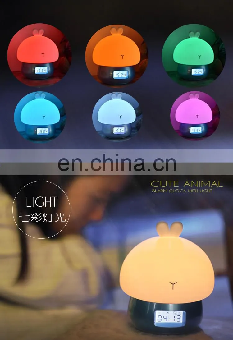 Colorful Changeable Night Light Table Lamp Alarm Clock Children Kids Digital Clock