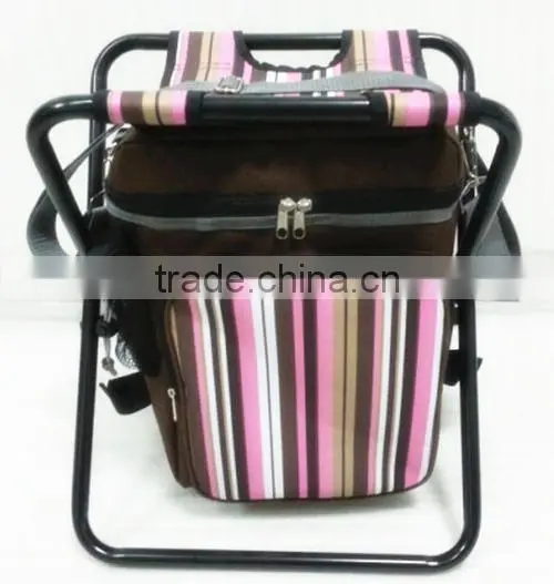 Folding cooler stool with steel tube and the 600D colored fabric