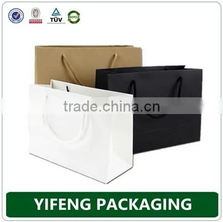 Customize Logo Black & White Printing Paper Bag With Handle