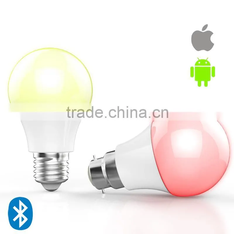 Smart bluetooth LED bulb with android and ios App, supporting timing switch, dancing light with disco, colorpix from camera