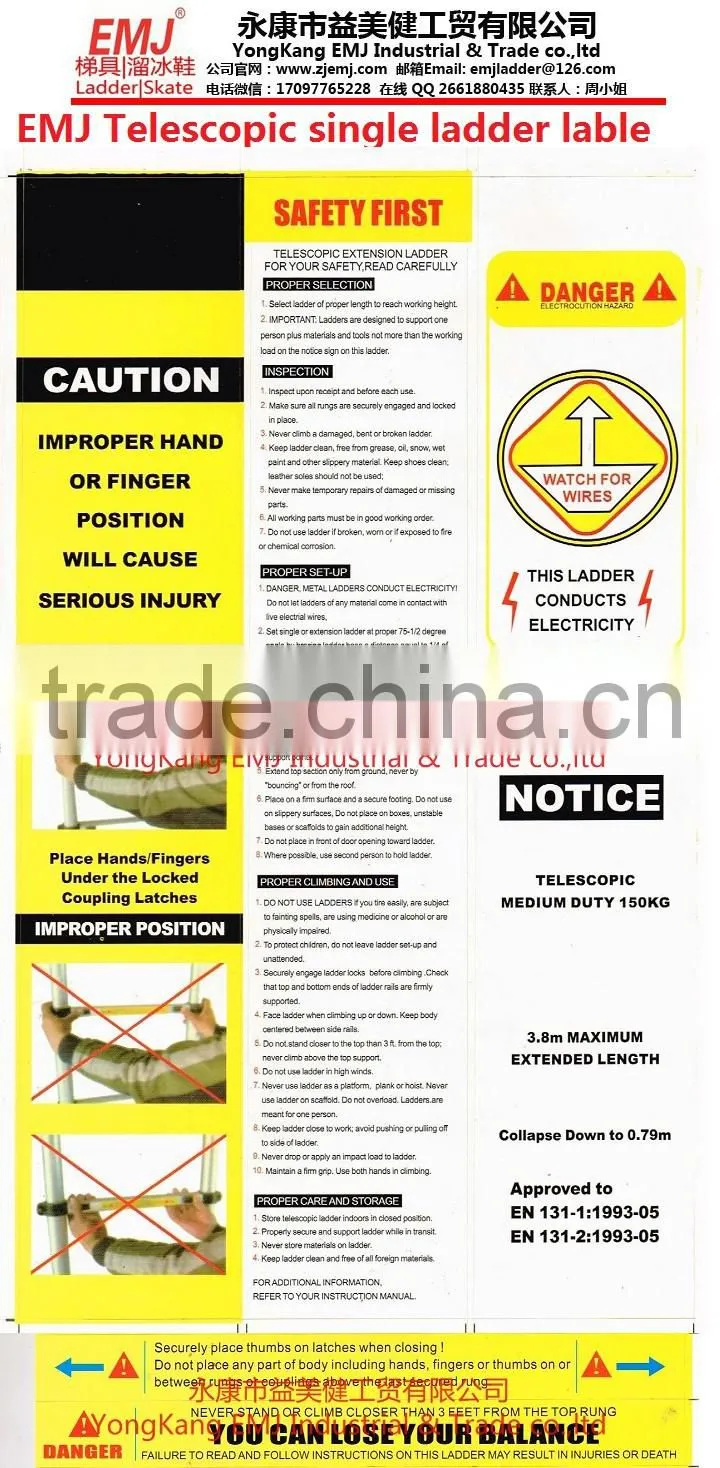 2m Single Telescopic ladder