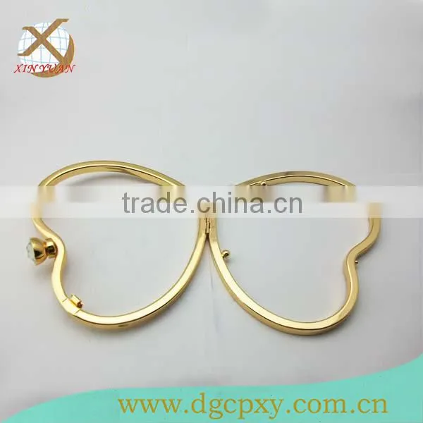 Very Beautiful Heart-shape clutch box metal frame with various clour&size
