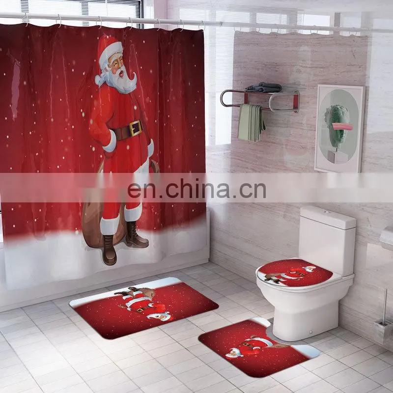 Luxury Famous Brand Latest Linen Custom Bathroom Shower Curtain and Rugs