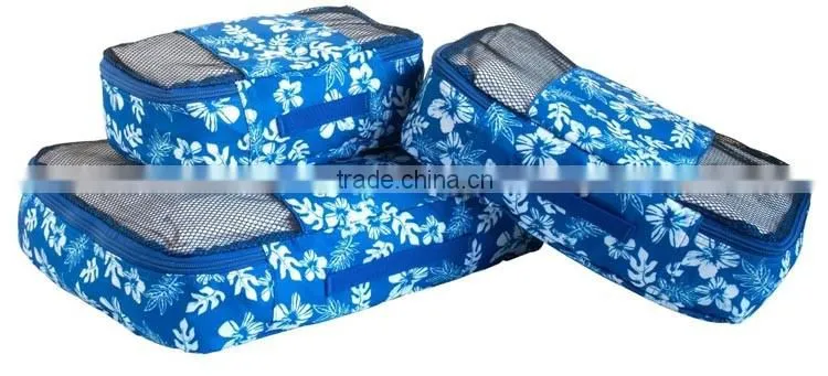 3 Set Packing Cubes for travel,Travel Luggage Packing Organizers Bag,high quality polyester packing cube for women