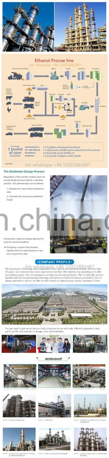Alcohol Distilled Alcohol Rectification Column Alcohol Distillation Plant