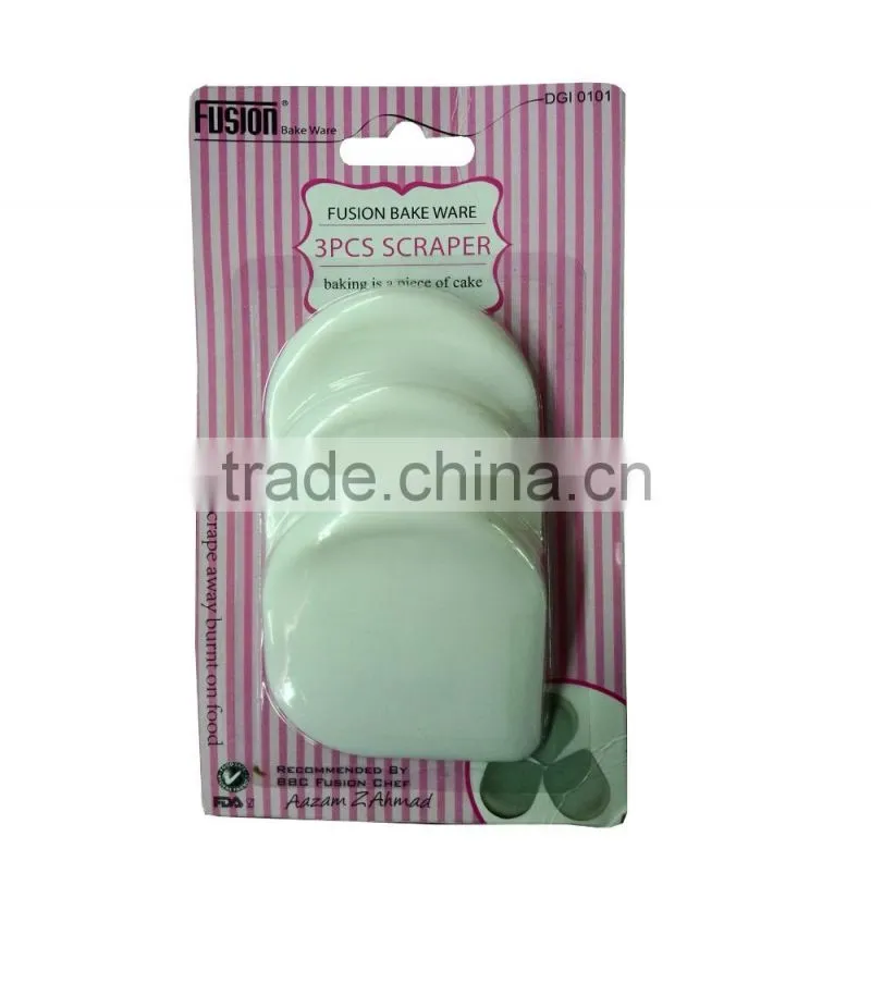 Good Quality 3pcs Baking Scraper, Silicone Cake Scrapers, Pastry Tools