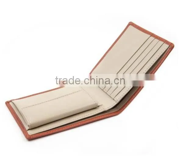 100% handmade bifold calf leather men wallet fashion genuine leather wallets