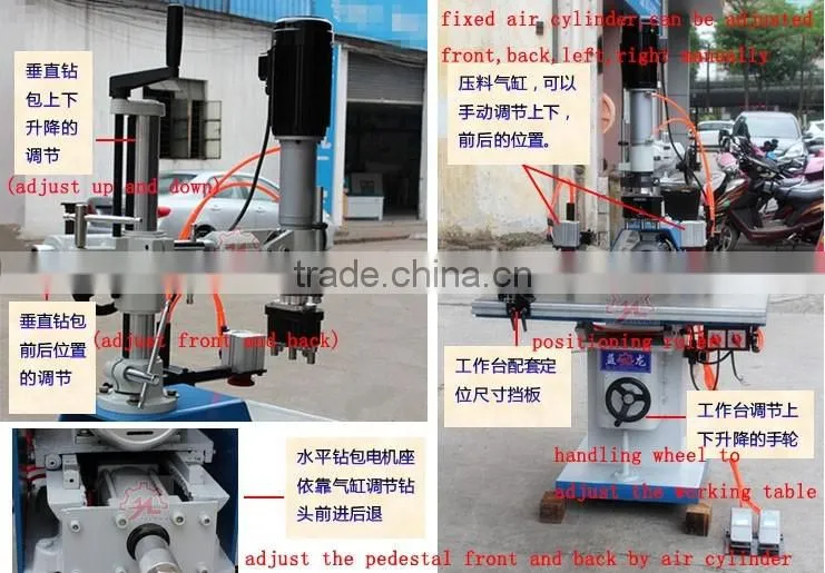 Woodworking vertical and horizontal boring machine