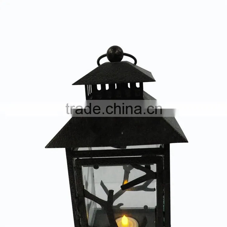 2015 Hot Sale Black Color Candle Lantern for wedding decoration