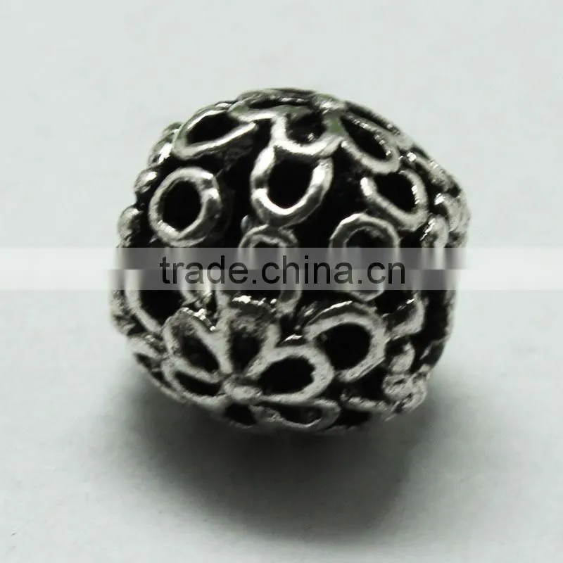 Round Metal Jewelry Accessories Handmade Zinc Alloy Pdora Bracelet Beads
