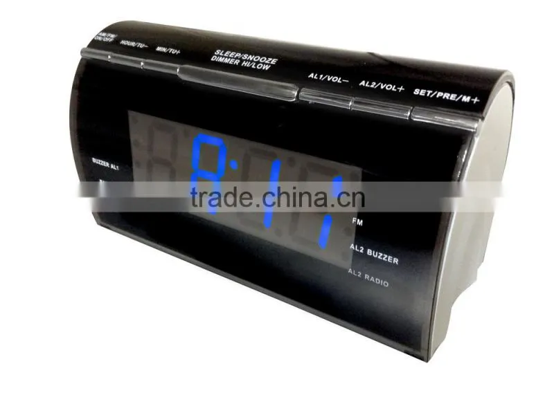 Deluxe Design Blue LED AM FM PLL Alarm Clock Radio