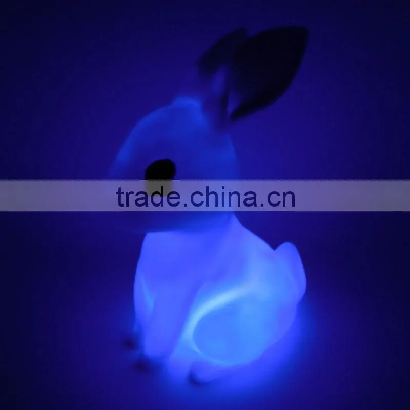 New Design Electronic Led Flashing Toy PVC Soft Rabbit For Promotion Gift