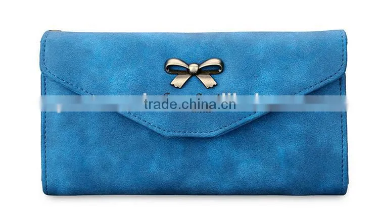 Ladies bowknot purse long style phone hand wallet