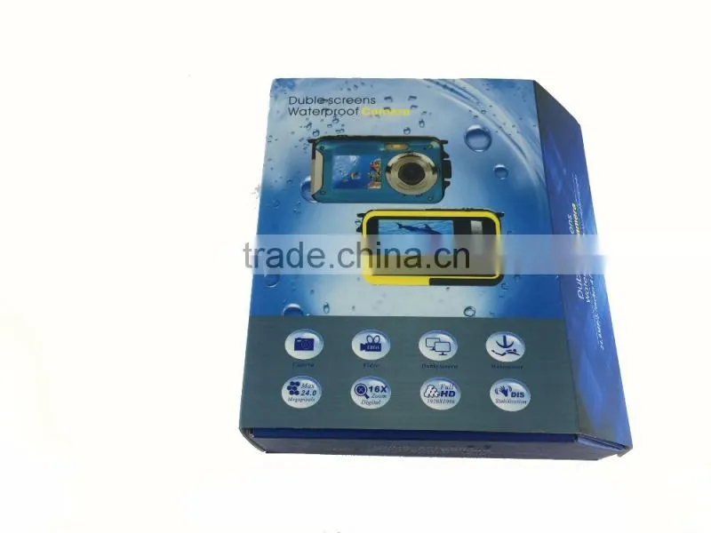 max 24MP/20mp dual display waterproof camera, HD1080p video camera