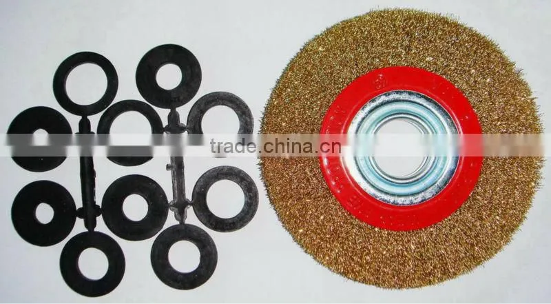 CIRCULAR CRIMPED WIRE BRUSH,cepillo circular latonado de