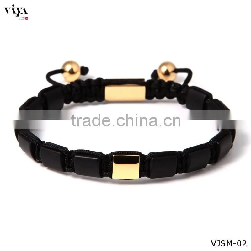 Bracelet Jewelry Charm Square Beads Mens Bracelets with Natural Stone bracelet