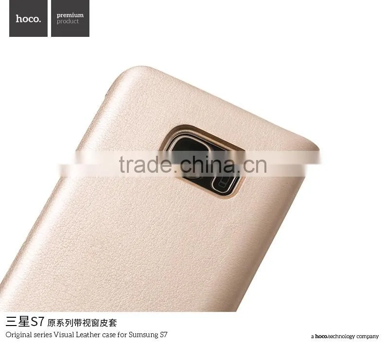 Hoco Flip PU Leather Case For Samsung S7 Original Series Leather View Window Protective Case For S7 TB-0259