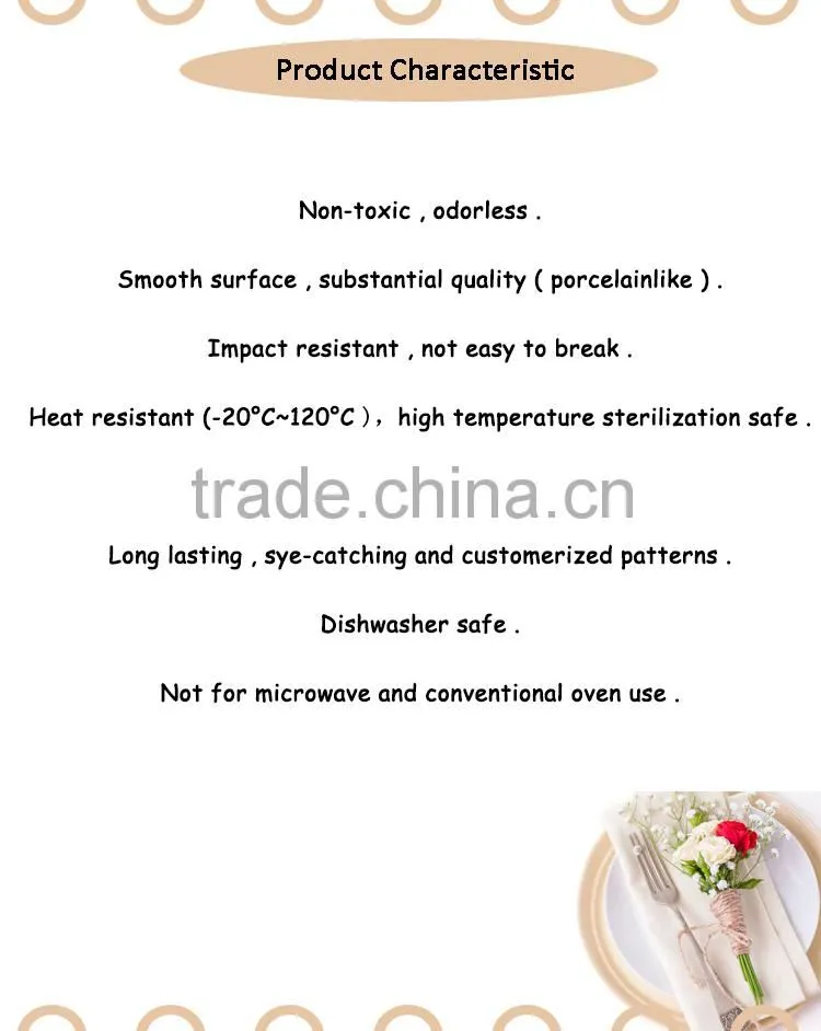 Plastic melamine food tray