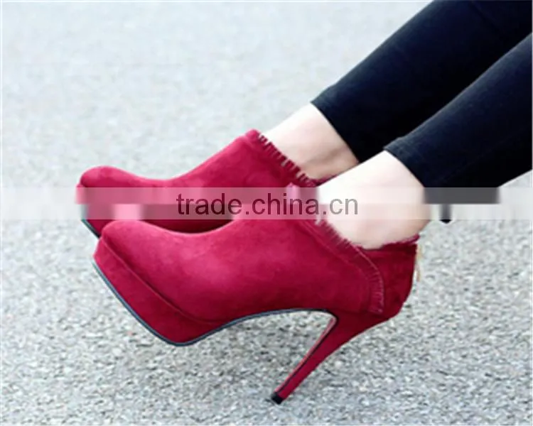fur boot leather upper rubber bottom boots Professional girls fancy boots