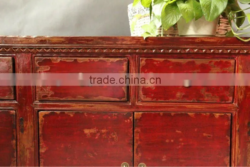 Chinese antique red TV cabinet