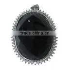 dog pendant 925 sterling Silver pendant rhodium plated pearl&cz setting