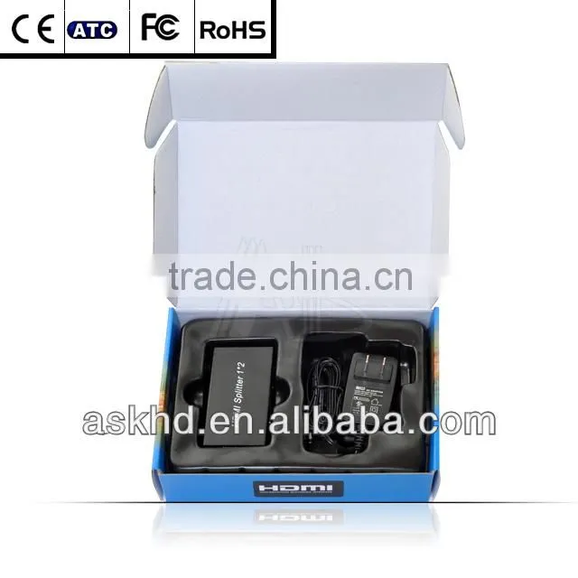 high-quality 1 to 2 1*2 Port HDMI Splitter support 3d hdmi splitter