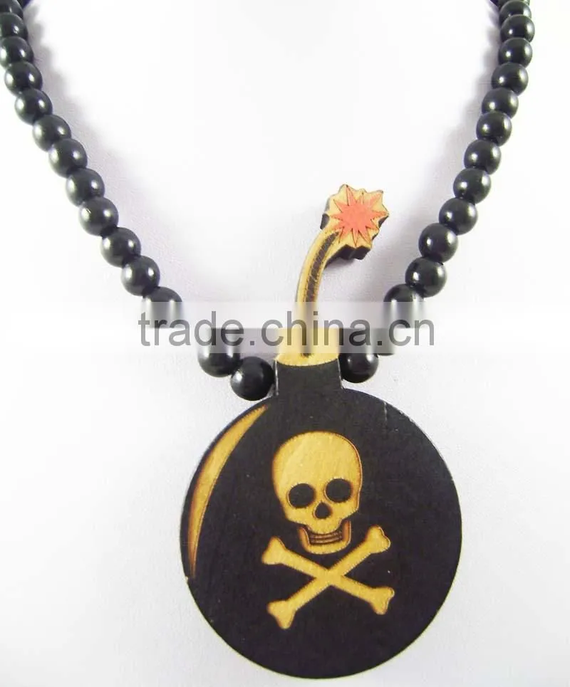 Men's Hip Hop good bamb Pendants Wood Rosary Chains Beads wooden Necklaces