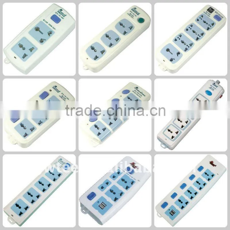 5 way universal power cord multi plug socket