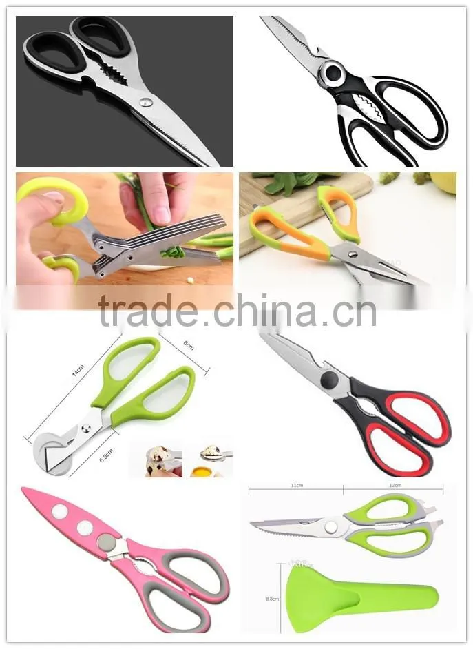 Multi-function ubber handle Low Price kitchen scissors