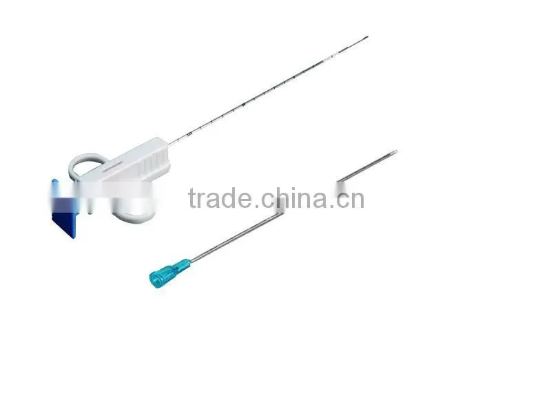 A cut off the internal organs of the biopsy needle