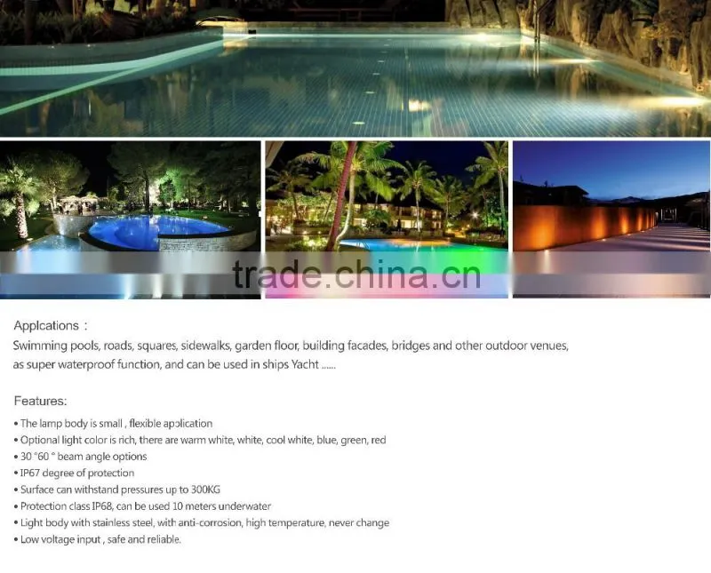 CE FCC and RoHS 3w Ip68 led swimming pool underwater light 12v