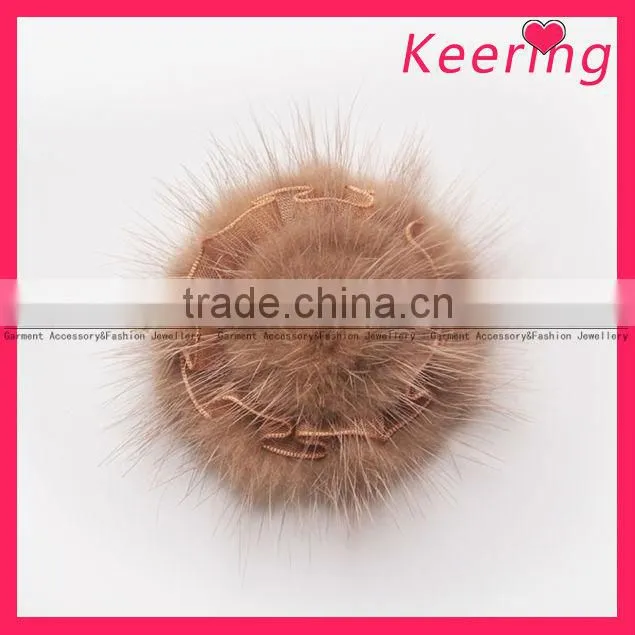 Beautiful fur pom poms ball embellishments for cloth WPH-1516