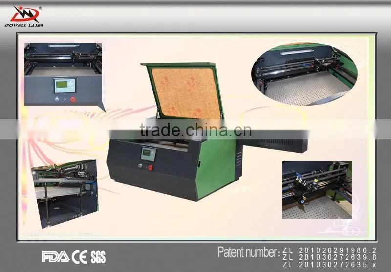 Jinan Dowell CO2 5030 40w/60 w desktop laser cutter/engraver cheap with CE ISO CCC