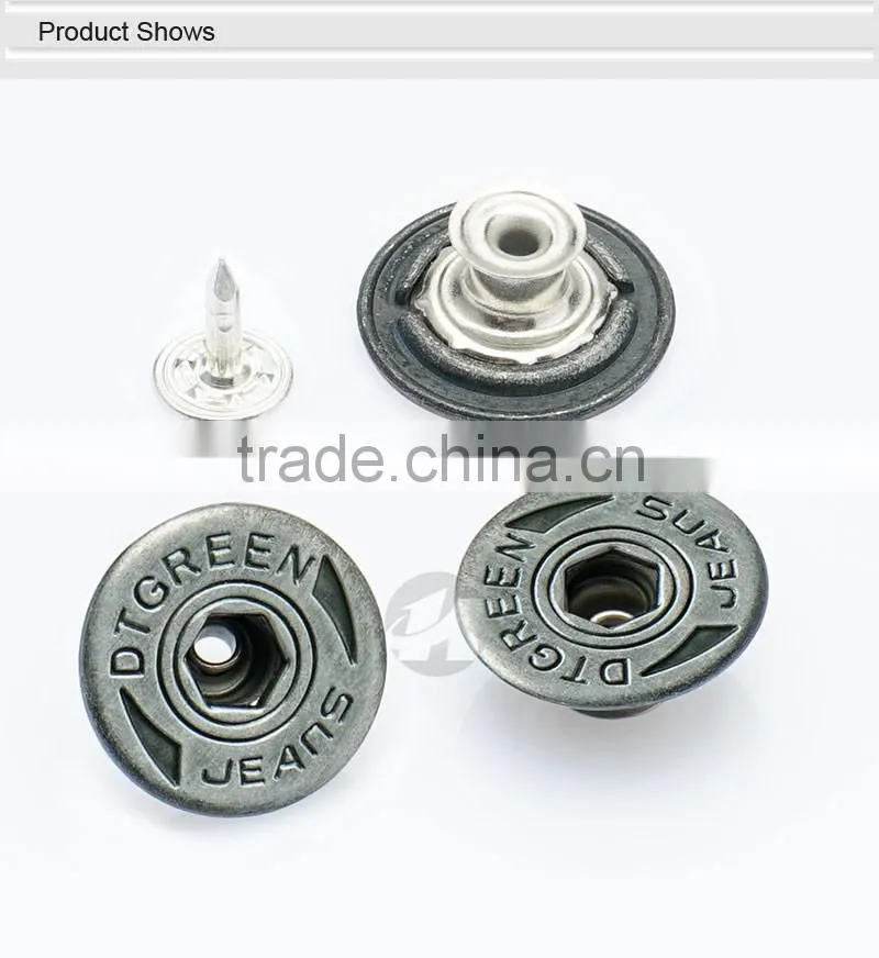 China OEM Custom Made Metal Pants Buttons