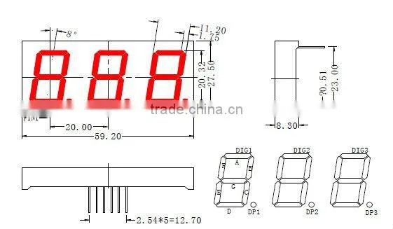 Factory price 0.56inch 12pins led display tube