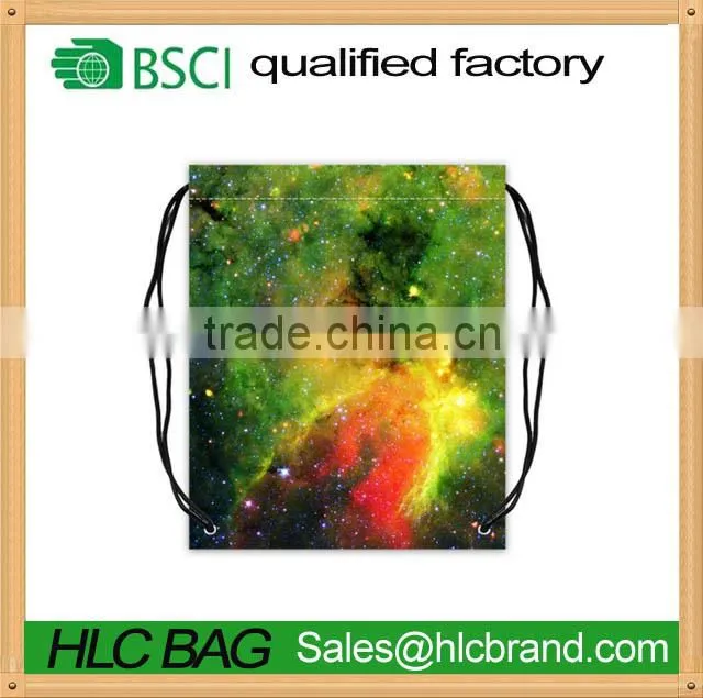 Nebula Pattern Polyester Fabric Basketball Drawstring Bags Drawstring Tote HL-PB039