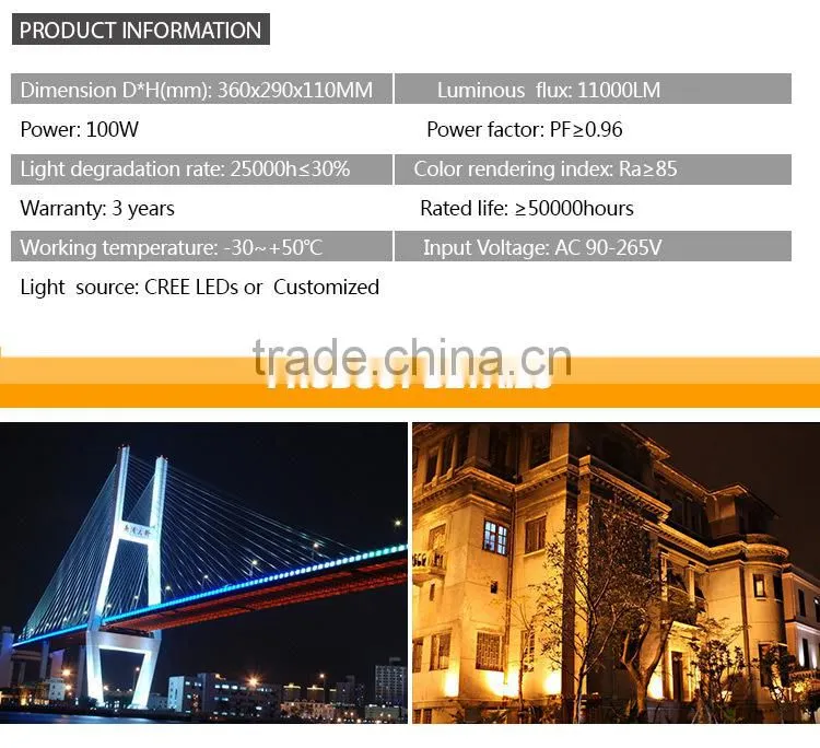 High qulity IP67 waterproof outdoor led flood light 100w